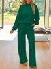 Women's Clothing Women's Casual Hooded Sweatshirt & Jogger Set - Soft Loose Fit Long Sleeve Pullover Hoodie Pockets Stylish Solid Color Lounge Wear_ecoleips.com