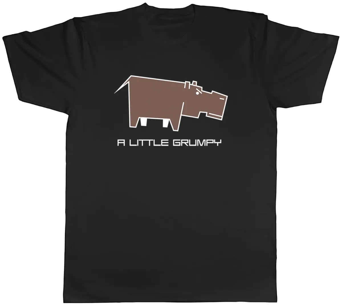 Women's T-Shirts A Little Grumpy Hippo Hippopotamus Funny Mens T-Shirt Tee Gift Top_ecoleips.com