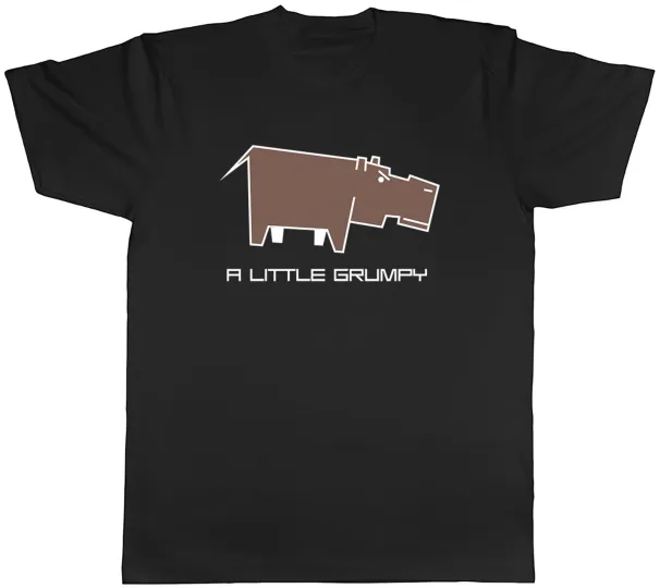 Women's T-Shirts A Little Grumpy Hippo Hippopotamus Funny Mens T-Shirt Tee Gift Top_ecoleips.com