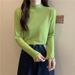 A Uniquely Designed, Solid-Colored Half-High-Necked Long-Sleeved T-Shirt With Wooden-Edged Details Perfect As A Base L_ecoleips.com