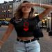 Women's Short Sleeve T-Shirt Casual Printed Crew Neck Top Hot Selling Summer Fashion American Style_ecoleips.com