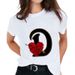 Women's Tops Hot-selling Cross-border Supply Rose Pattern Combination Simple Print Round Neck Vintage Loose T-shirt_ecoleips.com