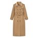 Women's Clothing Elegant Double-Breasted Trench Coat With Dual Belts For Women - Slim-Fit Long Coat For Office & Casual Wear ( Classic Colors)_ecoleips.com