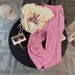 Women's New Short-sleeved Simple Wide-leg Pants Suit Summer Pink Temperament Leisure Medium And Long Fashion Two-piece Suit_ecoleips.com