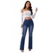 New Fashionable And Unique High-Waisted Stretch Slimming Flared Jeans For Women On Cross-Border Independent_ecoleips.com
