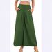 Suitable For All Seasons 2025 Style Women's Skirt Linen Wide Leg High Waist Cropped Pants With Pockets_ecoleips.com