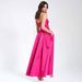 Summer 2025 New Slim-Fit Waist-Defining Beach Vacation Long French Rose Red Strap Dress For Women_ecoleips.com