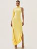 Blifanbo Split Turtleneck Sexy Maxi Dress Women Gown One-shoulder High Waist Bodycon Solid Fashion Club Party Long Dress Elegant_ecoleips.com