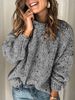 Small Batch Fashion European And American Style Women's Casual Pullover Long Sleeve Round Neck Floral Dot Knitted_ecoleips.com