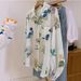 Spring Lightweight Printed Shirt For Women Elegant Chic Slimming Lapel Long Sleeve American Style Fashion Top_ecoleips.com