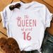 European And American Cross-border Foreign Trade Wholesale Clothing Queen's Birthday Letter Print Round Neck Plus Size_ecoleips.com