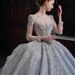 Court-Style Wedding Dress | Luxury Princess Ball Gown With Long Train | High Waist A-Line Bridal Gown | Lace Long Sleeves | XS-XXL_ecoleips.com