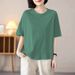 This European-Made, Port-Style, Solid-Color Round-Neck Short-Sleeved Top Is Perfect For Summer Versatile, Stylish, And_ecoleips.com