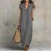Bohemian Flutter Sleeve Maxi Dress With V-Neck And High Waist, Flowy Cotton Ankle-Length Dress For Beach Wedding Party Vacation_ecoleips.com