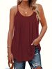 K New Women's Vest With Pleated Thin Shoulder Straps And Loose Casual Vest Straps_ecoleips.com