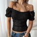 Spring And Summer Cut-Out Navel Slim One-Shoulder Lace Top Women's Clothing_ecoleips.com