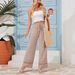 2026 European And American Fashion Casual Solid Color Loose Draped High-Waisted Straight Hollow_ecoleips.com
