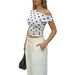 Summer New Cross-border European And American Women's Slim Fit Polka Dot Exposed Navel Top_ecoleips.com