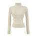 Tencel Women's High Neck Slim Fit Long Sleeve T-Shirt – Soft, Breathable & Versatile Basic Top For Everyday Elegance_ecoleips.com