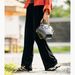 Women's Velvet Wide-leg High-end Style, 2026 Spring Collection, Smooth Drape, Ultra-high Waist, Slimming Straight-leg_ecoleips.com