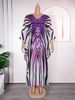 Women's Clothing Plus Size Clothes Gradient Striped Plus Size Dress For Women - Adjustable Waist, African Tribal Print, Lightweight_ecoleips.com