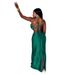 Verve K10759 Women's Pleated Sexy Tie Evening Dress With Back Slit New_ecoleips.com