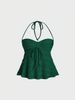 Women's Clothing Three Dimensional Lace Short Tube Top Fashion Halter Neck Suspender Top_ecoleips.com