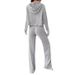 Loose-Fitting Hooded Knit Striped Sweatshirt Set With Long Sleeves Wholesale Casual Women's Clothing_ecoleips.com
