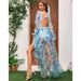 Women's Clothing Swimsuit New Style Applique V Neck Long Sleeved Holiday Floral One Piece Swimsuit Suit Female_ecoleips.com