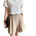 Aria Basics Bermuda Women's Suit 2025 Spring/summer New Style Loose High-waisted Casual Thin Mid-length Straight Wide-leg Shorts_ecoleips.com