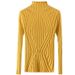 Korean-Style Semi-Turtle Neck Slim Fit Knit Top – Women’s Long Sleeve Stretchable Pullover In Rayon Blend (12 Colors)_ecoleips.com