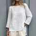 2026 Cross-Border Foreign Trade Clothing Independent Site Spring New Solid Color Floral Loose Long-Sleeve Top_ecoleips.com