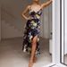 Aria Basics Aria Basics European And American Clothing Satin Strap Printed Women's Bowknot Beach Backless Dress_ecoleips.com