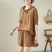 Women's Clothing Suit Short Sleeved Tops To Cover The Flesh Women's Loose Slimming Shorts Large Size Hooded Fat Mm_ecoleips.com