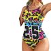 Fashion Women's Halter Backless Swimsuit One Piece Sexy Printed American Design For Vacation Pool Party_ecoleips.com