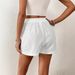 Aria Basics Aria Basics European And American Style Comfortable Breathable Elastic Waist Tassel Side Seam Lace Decoration Double Pocket Women's_ecoleips.com