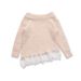 Loose Versatile Lace Splicing Knitted Sweater_ecoleips.com
