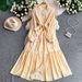 Women's French Retro Embroidered Dress Stand up Collar Waist Slimming Knee Length Elegant for Commuting Summer 2026_ecoleips.com