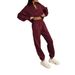 2025 European And American Autumn/Winter New Fashion Zipper Collar Solid Color Casual Two-Piece Set_ecoleips.com