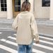 Women's Warm Long Sleeved Solid Color Jacket With Lapel Pockets Autumn Winter Fashion England Style Overcoat Regular Size_ecoleips.com