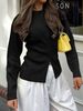 Women's Clothing 2025 Autumn And Winter European And American Casual Solid Color Long-sleeved Button-up Shirt_ecoleips.com