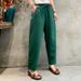 Suitable For All Seasons Carrot Summer Thin Loose Plus Size Cotton Linen Women's Eight Points Casual Harem Pants Trousers_ecoleips.com