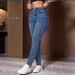 2025 New Cross-Border European And American Vintage Washed Solid Color Slim Fit Elastic Versatile Casual Fashion_ecoleips.com