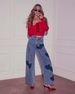 K Love Print Wide Leg Jeans Retro Loose Casual Jeans For Women_ecoleips.com