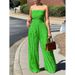 High Waist Women's Jumpsuit Sexy Tube Top Sleeveless Wide Leg Casual Summer Holiday Party European American Style AL312_ecoleips.com