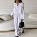 Women's Clothing Women's Fashionable Casual Cotton Linen Cardigan Autumn Spring Wide Leg Pants Set Long Sleeve Pocket Sports Suit_ecoleips.com