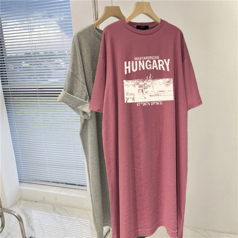 Dress Women Summer Plus Size Loose Casual Versatile Short Sleeved Round Neck DressPregnant Women's Dress_ecoleips.com