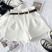 Women's High Waist A-Line Wide Leg Shorts Vintage Hong Kong Style Casual Spring Retro Trouser Shorts for Flattering Fit_ecoleips.com
