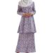 Malay Women's Printed Casual Set Dress Muslim Abaya_ecoleips.com