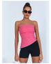 Women's Clothing With Chest Pads Sexy Hot Girl Strapless Solid Color Side Slit Tube Top Yoga Clothes_ecoleips.com